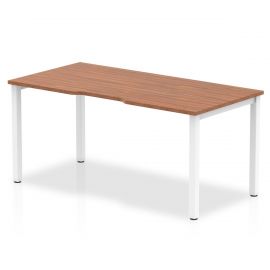 Evolve Plus 1200mm Single Starter Bench Desk Walnut Top White Frame