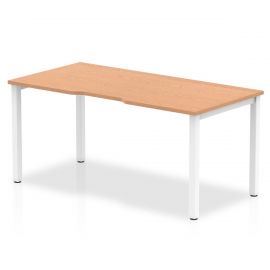 Evolve Plus 1200mm Single Starter Bench Desk Oak Top White Frame