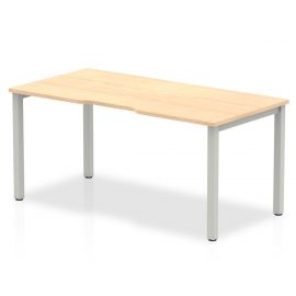 Evolve Plus 1400mm Single Starter Bench Desk Maple Top Silver Frame