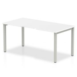 Evolve Plus 1200mm Single Starter Bench Desk White Top Silver Frame