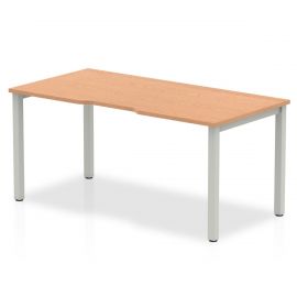Evolve Plus 1200mm Single Starter Bench Desk Oak Top Silver Frame