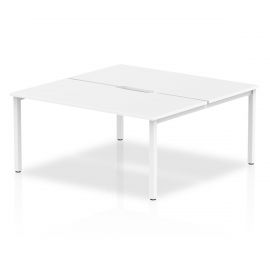 Evolve Plus 1600mm B2B 2 Person Bench Desk White Top White Frame