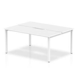 Evolve Plus 1400mm B2B 2 Person Bench Desk White Top White Frame