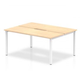 Evolve Plus 1400mm B2B 2 Person Bench Desk Maple Top White Frame