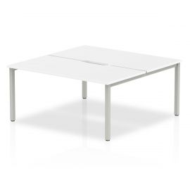 Evolve Plus 1600mm B2B 2 Person Bench Desk White Top Silver Frame