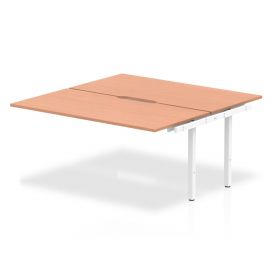 Evolve Plus 1600mm B2B Bench Desk Ext Kit Beech Top White Frame