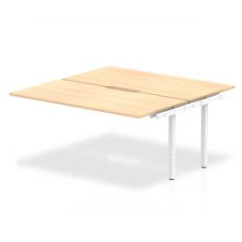 Evolve Plus 1600mm B2B Bench Desk Ext Kit Maple Top White Frame