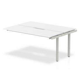 Evolve Plus 1400mm B2B Bench Desk Ext Kit White Top White Frame