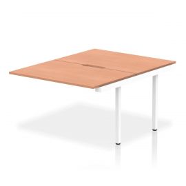 Evolve Plus 1200mm B2B Bench Desk Ext Kit Beech Top Silver Frame