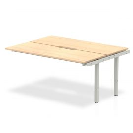 Evolve Plus 1400mm B2B Bench Desk Ext Kit Maple Top Silver Frame