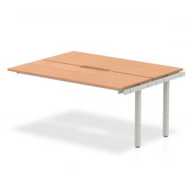 Evolve Plus 1200mm B2B Bench Desk Ext Kit Oak Top Silver Frame
