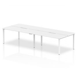 Evolve Plus 1200mm B2B 4 Person Bench Desk White Top White Frame