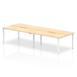 Evolve Plus 1200mm B2B 4 Person Bench Desk Maple Top Silver Frame