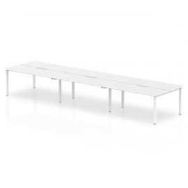 Evolve Plus 1200mm B2B 6 Person Bench Desk White Top White Frame
