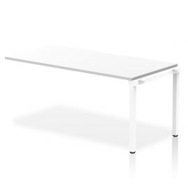 Evolve Plus 1600mm Single Row Bench Desk Ext Kit White Top White Frame