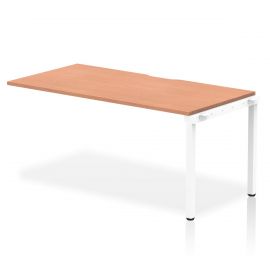 Evolve Plus 1600mm Single Row Bench Desk Ext Kit Beech Top White Frame