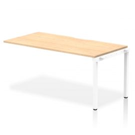 Evolve Plus 1600mm Single Row Bench Desk Ext Kit Maple Top White Frame