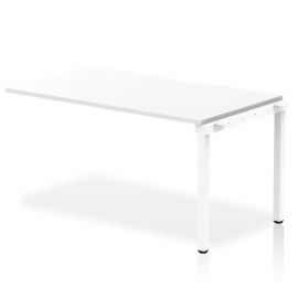 Evolve Plus 1400mm Single Row Bench Desk Ext Kit White Top White Frame