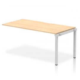 Evolve Plus 1600mm Single Row Bench Desk Ext Kit Maple Top Silver Frame