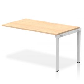 Evolve Plus 1400mm Single Row Bench Desk Ext Kit Maple Top Silver Frame