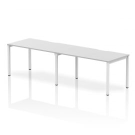 Evolve Plus 1400mm Single Row 2 Person Bench Desk White Top White Frame