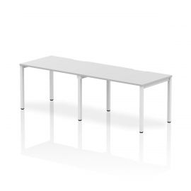 Evolve Plus 1200mm Single Row 2 Person Bench Desk White Top White Frame