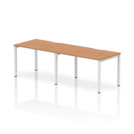 Evolve Plus 1200mm Single Row 2 Person Bench Desk Oak Top White Frame