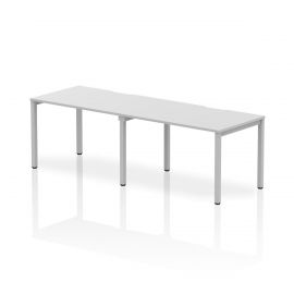 Evolve Plus 1200mm Single Row 2 Person Bench Desk White Top Silver Frame