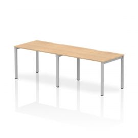 Evolve Plus 1200mm Single Row 2 Person Bench Desk Maple Top Silver Frame