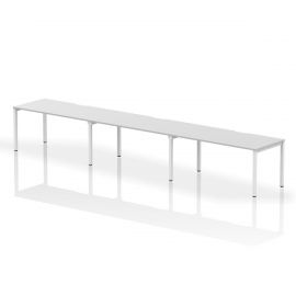 Evolve Plus 1600mm Single Row 3 Person Bench Desk White Top White Frame