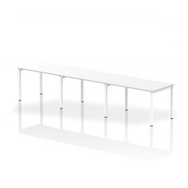 Evolve Plus 1200mm Single Row 3 Person Bench Desk White Top White Frame