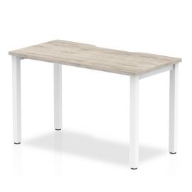 Evolve Plus 1200mm Single Starter Bench Desk Grey Oak Top White Frame