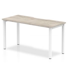 Evolve Plus 1400mm Single Starter Bench Desk Grey Oak Top White Frame