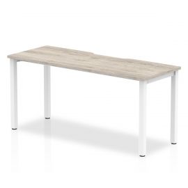 Evolve Plus 1600mm Single Starter Bench Desk Grey Oak Top White Frame