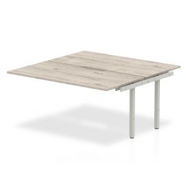 Evolve Plus 1200mm B2B Bench Desk Ext Kit Grey Oak Top Silver Frame