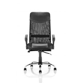 Vegas Executive Chair Black Leather Seat Black Mesh Back With Leather Headrest With Arms