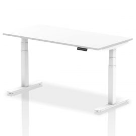 Air 1800 x 800mm Height Adjustable Desk White Top White Leg