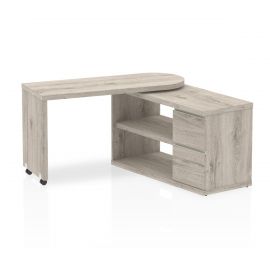 Fleur Smart Storage Desk Grey Oak