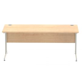 Impulse 1800 x 800mm Straight Desk Maple Top Silver Cantilever Leg