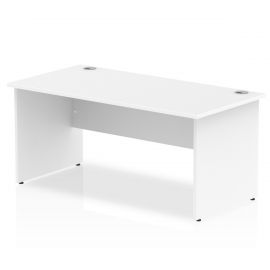 Impulse 1600 x 800mm Straight Desk White Top Panel End Leg