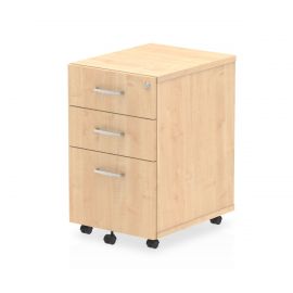 Impulse 3 Drawer Under Desk Pedestal Maple