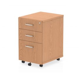 Impulse 3 Drawer Under Desk Pedestal Oak