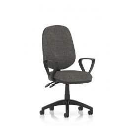 Eclipse Plus II Lever Task Operator Chair Charcoal With Loop Arms