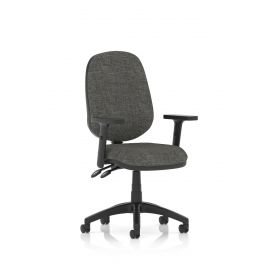 Eclipse Plus II Lever Task Operator Chair Charcoal With Height Adjustable Arms