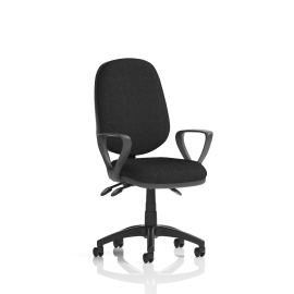 Eclipse Plus III Lever Task Operator Chair Black With Loop Arms