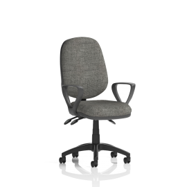 Eclipse Plus III Lever Task Operator Chair Charcoal With Loop Arms
