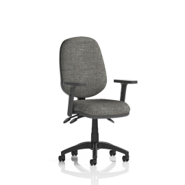 Eclipse Plus III Lever Task Operator Chair Charcoal With Height Adjustable Arms