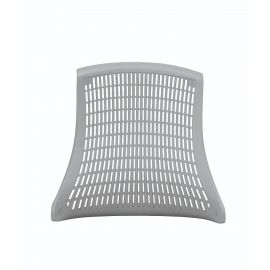 Flex Task Operator Chair White Frame Black Fabric Seat With Grey Back With Arms With Headrest