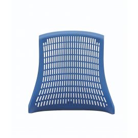 Flex Task Operator Chair Black Frame With Black Fabric Seat Blue Back With Arms With Headrest