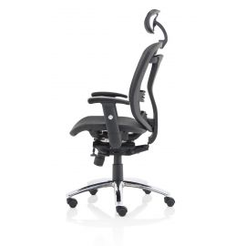Mirage II Executive Chair Black Mesh With Arms With Headrest